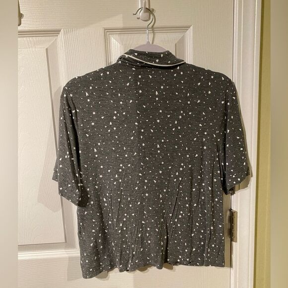 Jenni Intimates Pajama Set Gray White Print Women's Medium - Picture 3 of 11